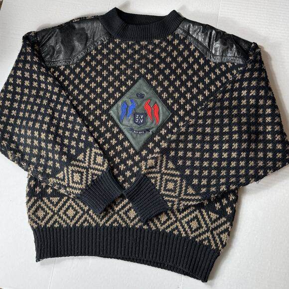 VTG Jackie Vital Sweater Men's Small 80s Geometric Bad Boyz Cosby Y2K Streetwear - Picture 11 of 11